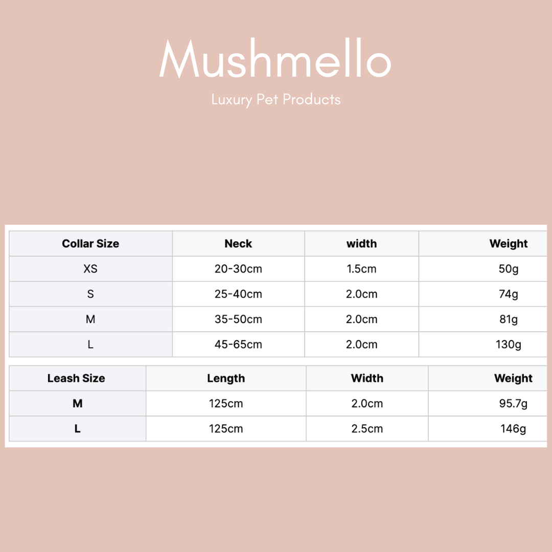 Luxury Twill Collar & Leash Set - Light Brown and Rose Gold