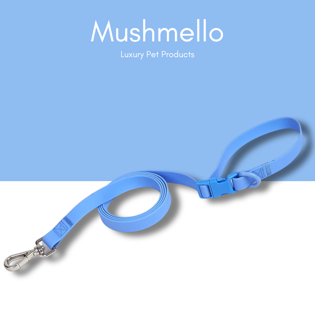 Blue Luxury Waterproof Breakaway Collar and Leash Set