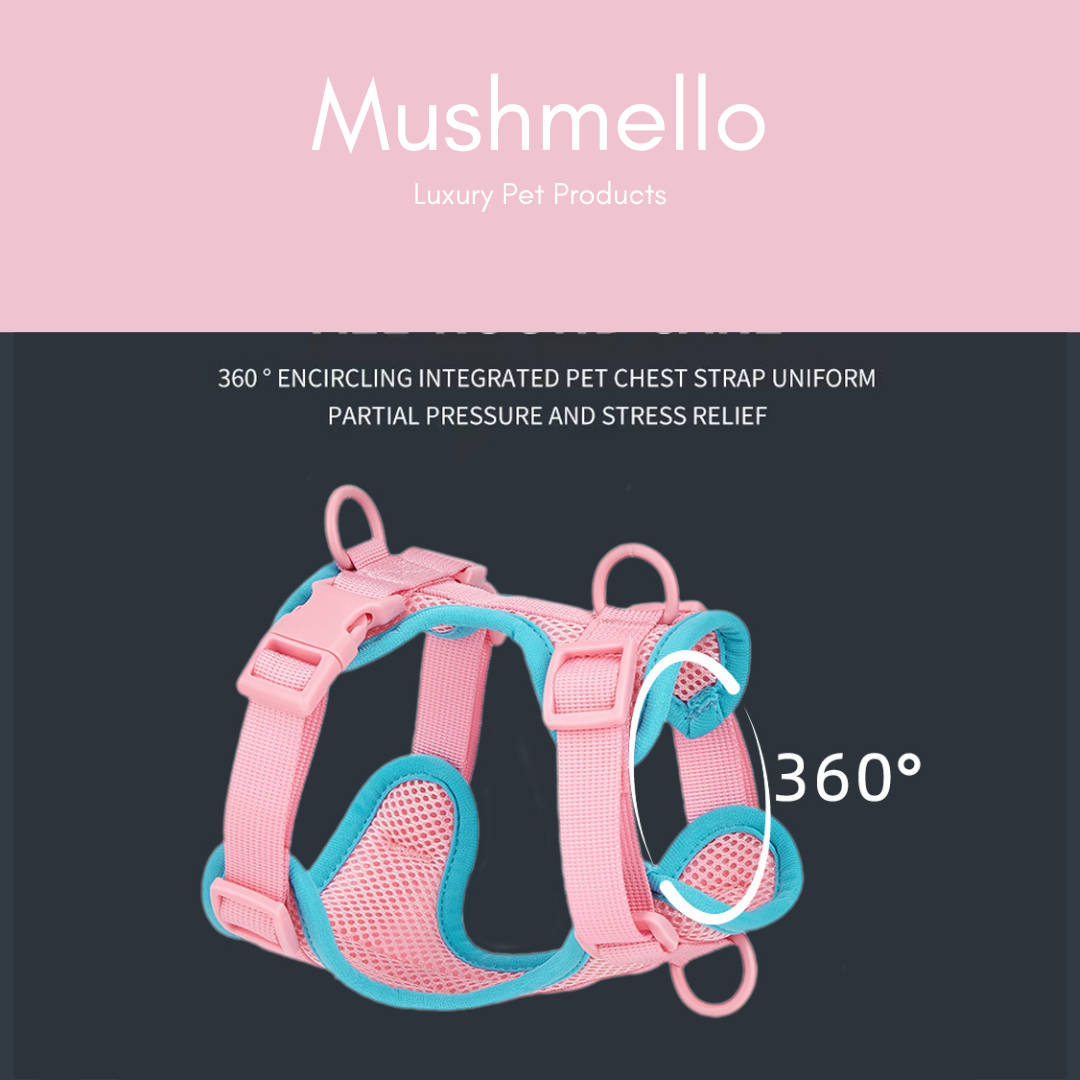 Soft, Breathable No-Pull Colorful Harness - Purple and Pink