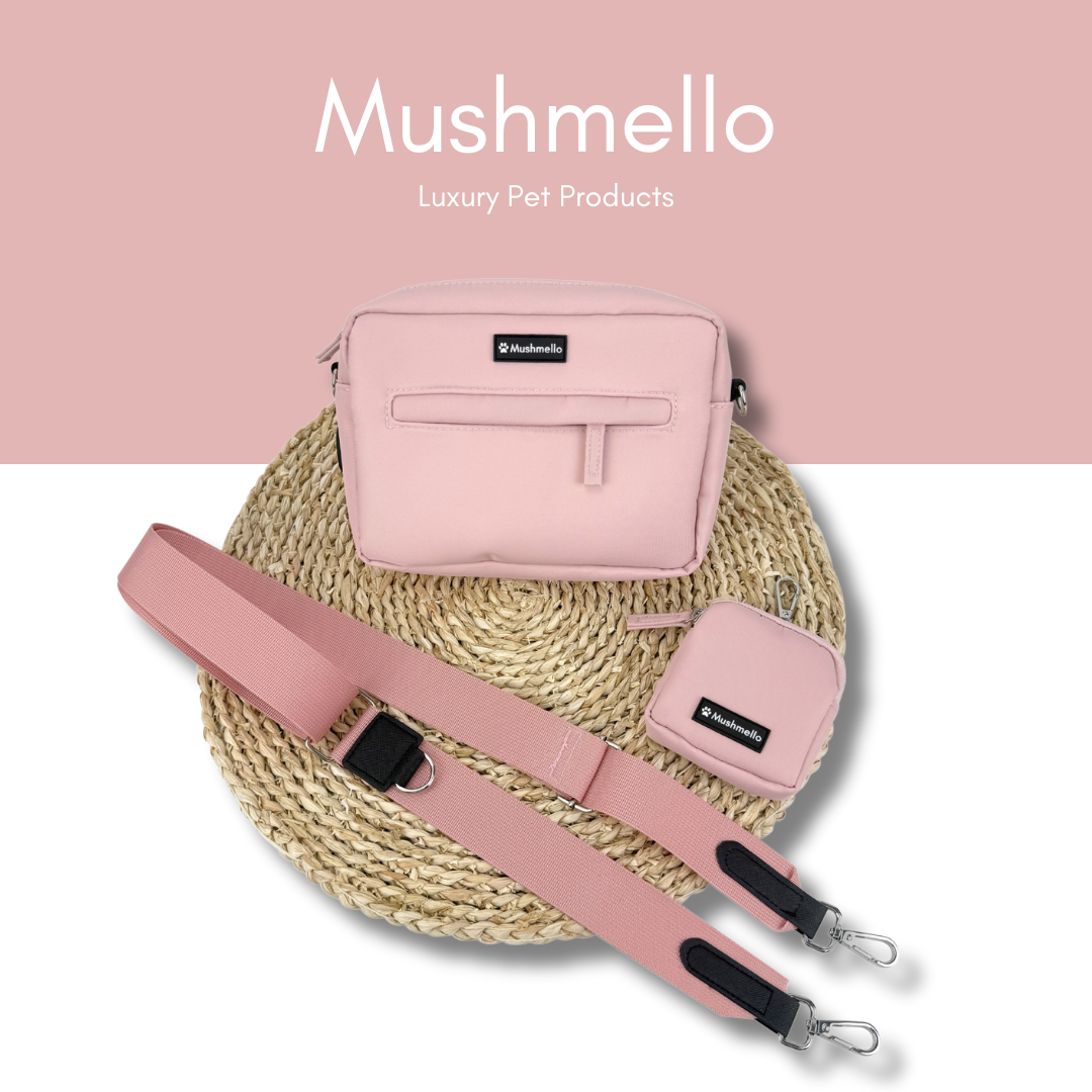 Luxury Hands-Free Dog Walking Bag - Pink