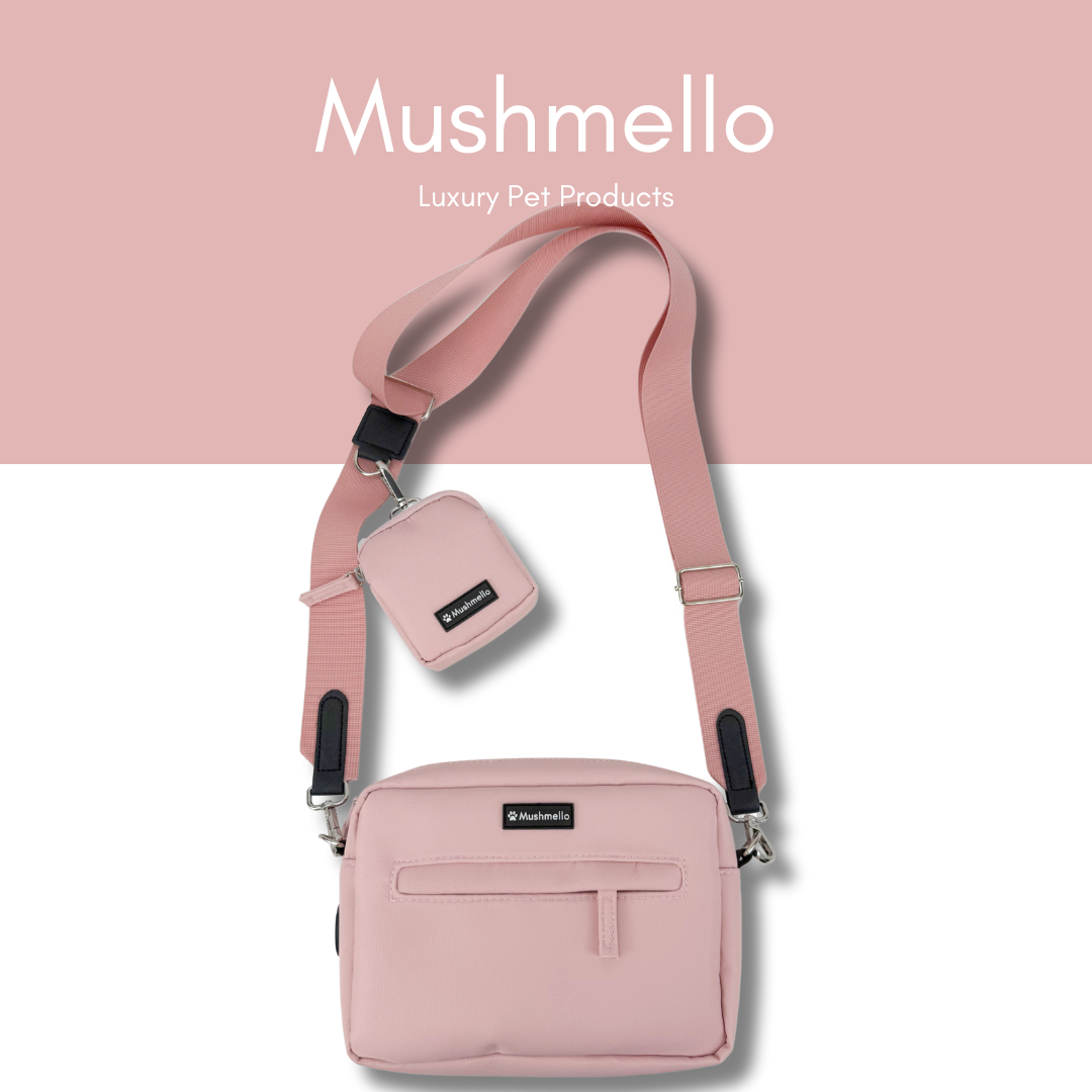 Luxury Hands-Free Dog Walking Bag - Pink