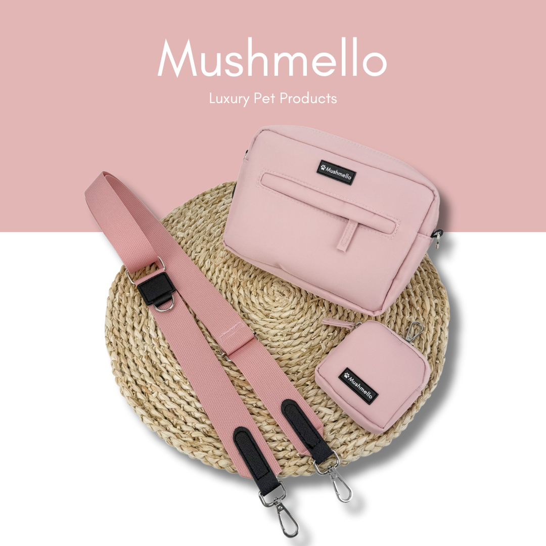 Luxury Hands-Free Dog Walking Bag - Pink