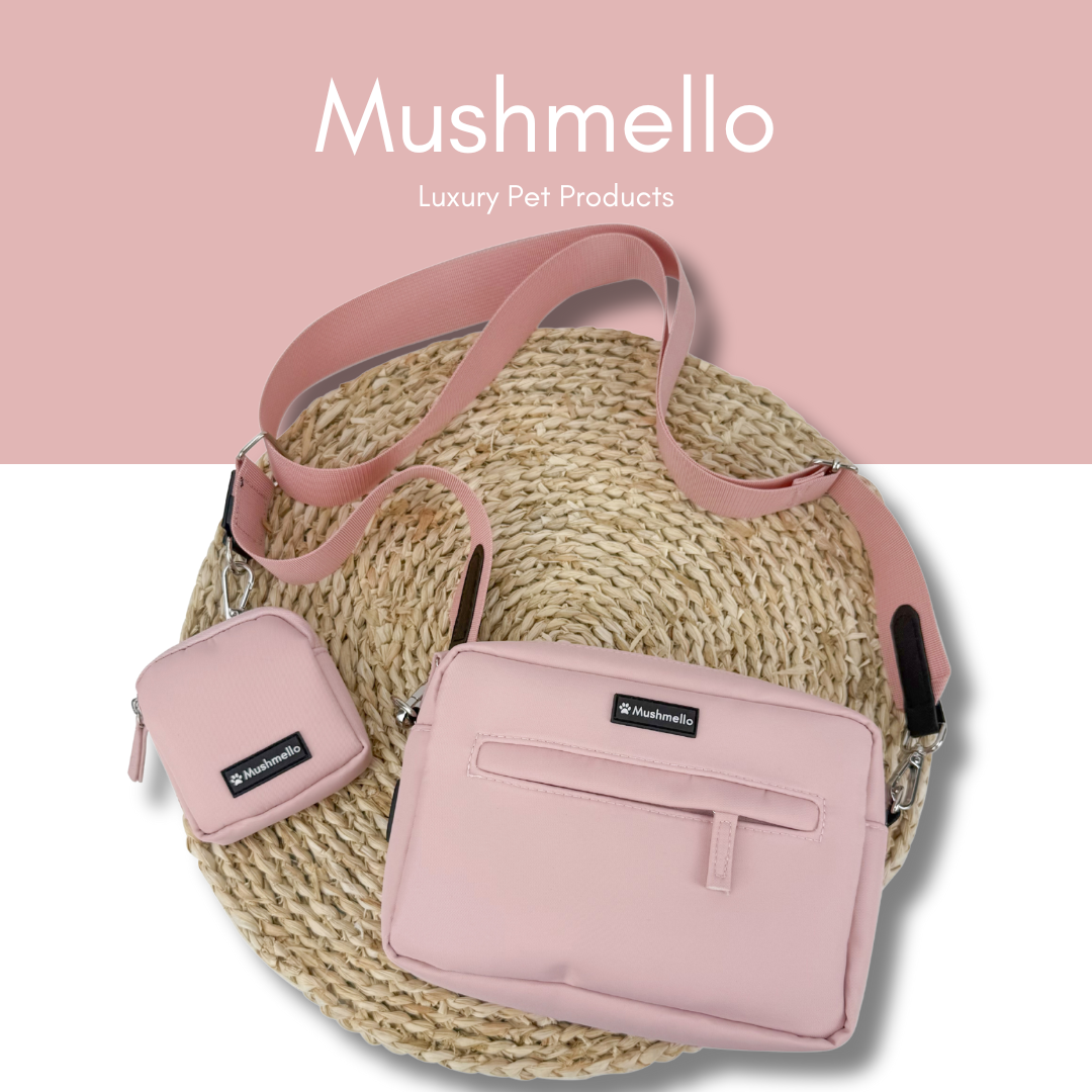 Luxury Hands-Free Dog Walking Bag - Pink