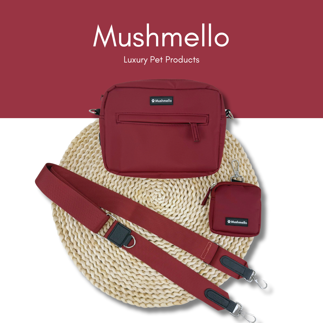 Luxury Hands-Free Dog Walking Bag - Burgundy