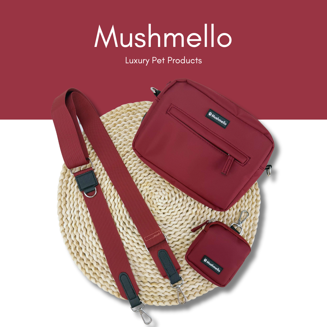 Luxury Hands-Free Dog Walking Bag - Burgundy