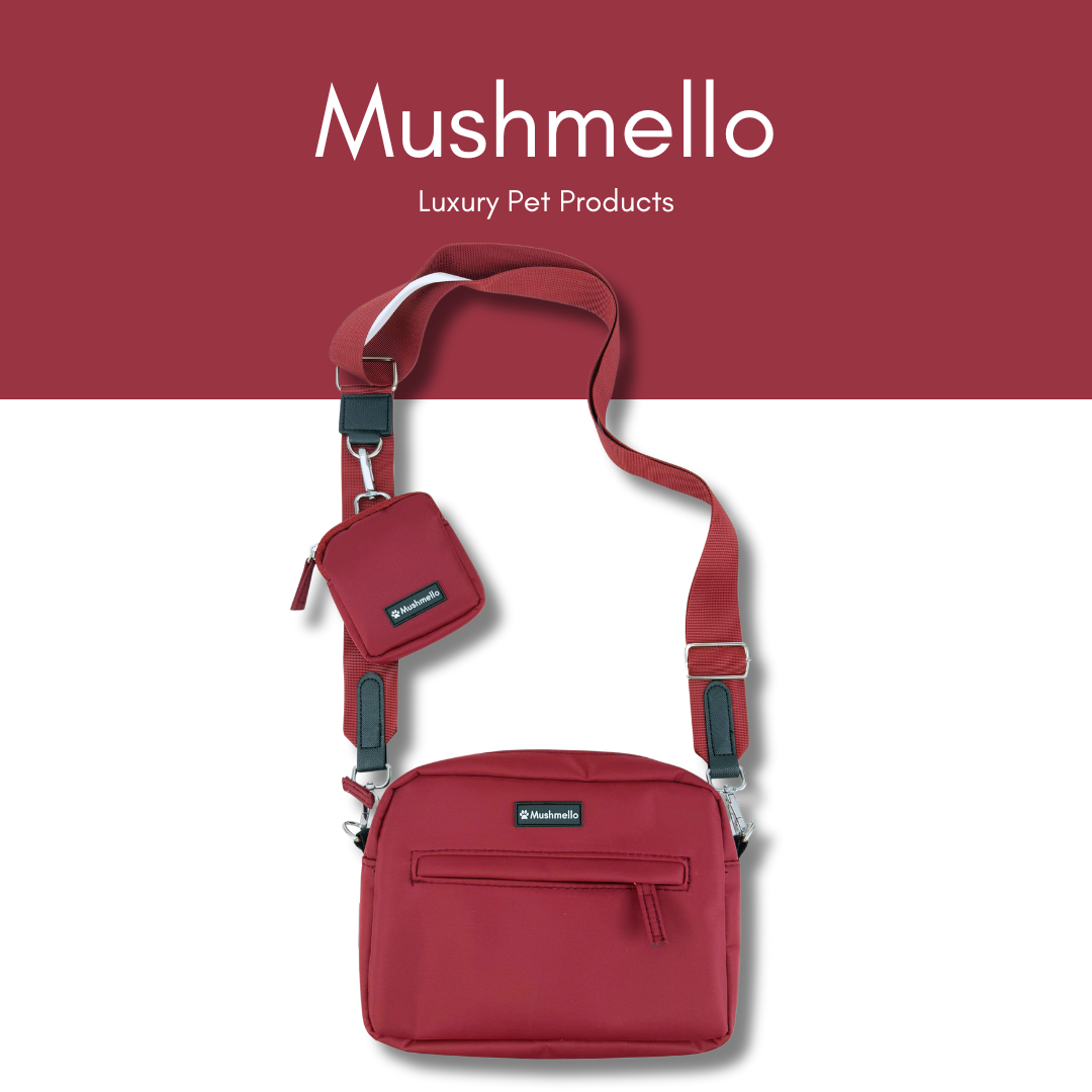 Luxury Hands-Free Dog Walking Bag - Burgundy