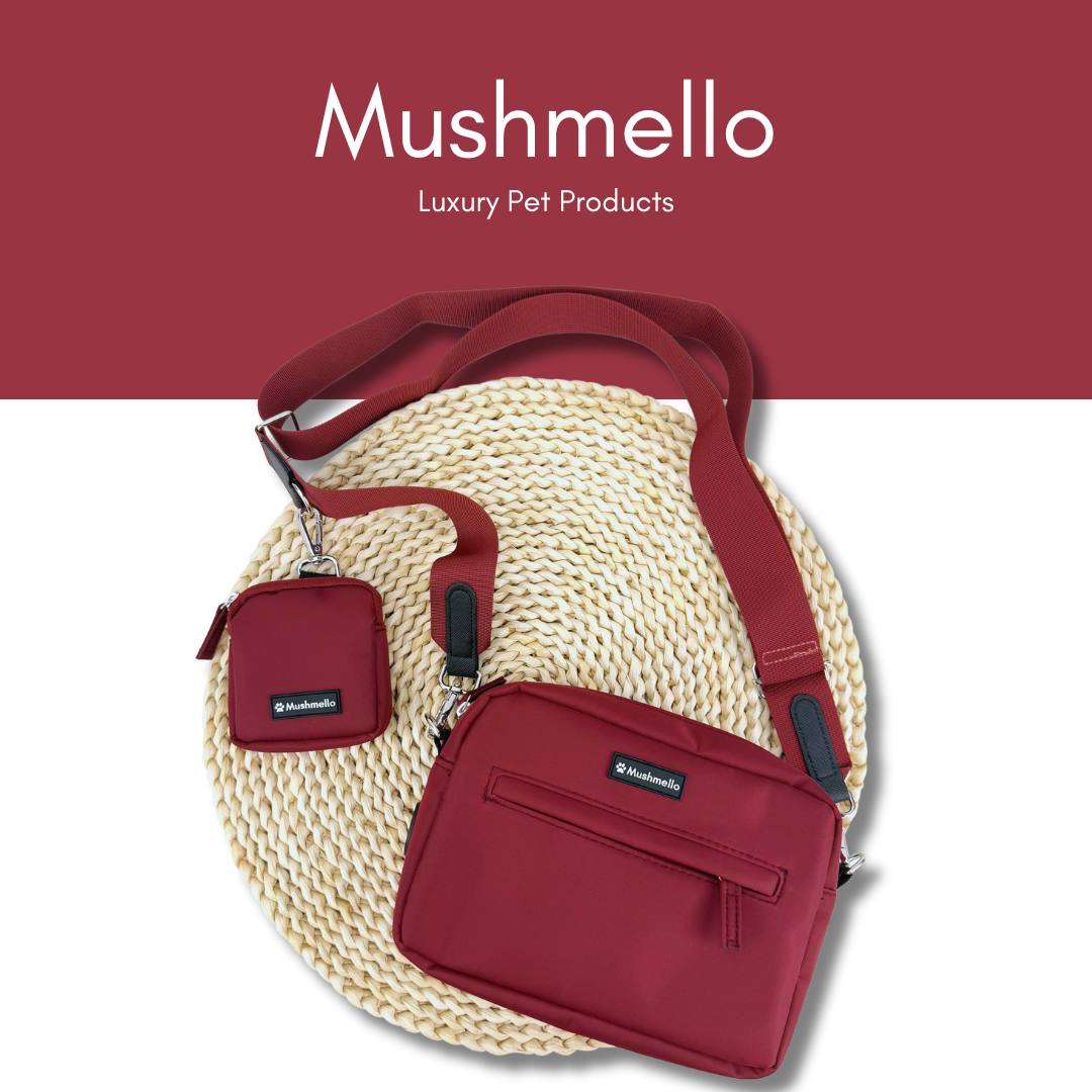 Luxury Hands-Free Dog Walking Bag - Burgundy