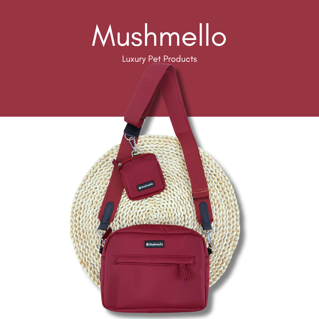 Luxury Hands-Free Dog Walking Bag - Burgundy