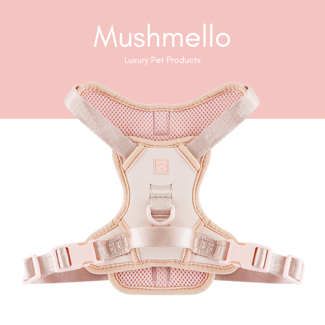 Luxury Lycra Harness, Leash, Collar and Treat bag Set - Pink