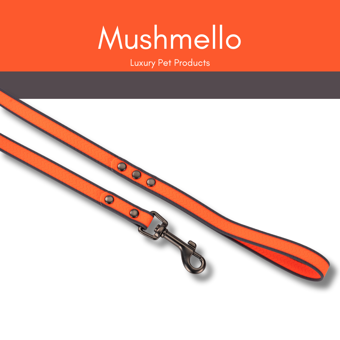 Waterproof PVC coated Long Lead 10m - Orange and Grey