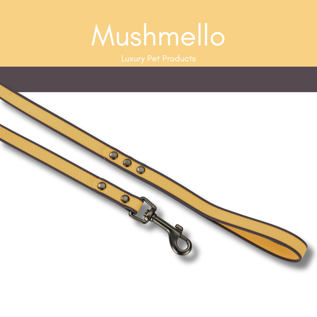 Waterproof PVC coated Long Lead 10m - Sunset Yellow and Grey