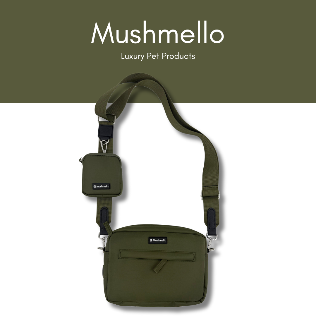 Luxury Hands-Free Dog Walking Bag - Army Green