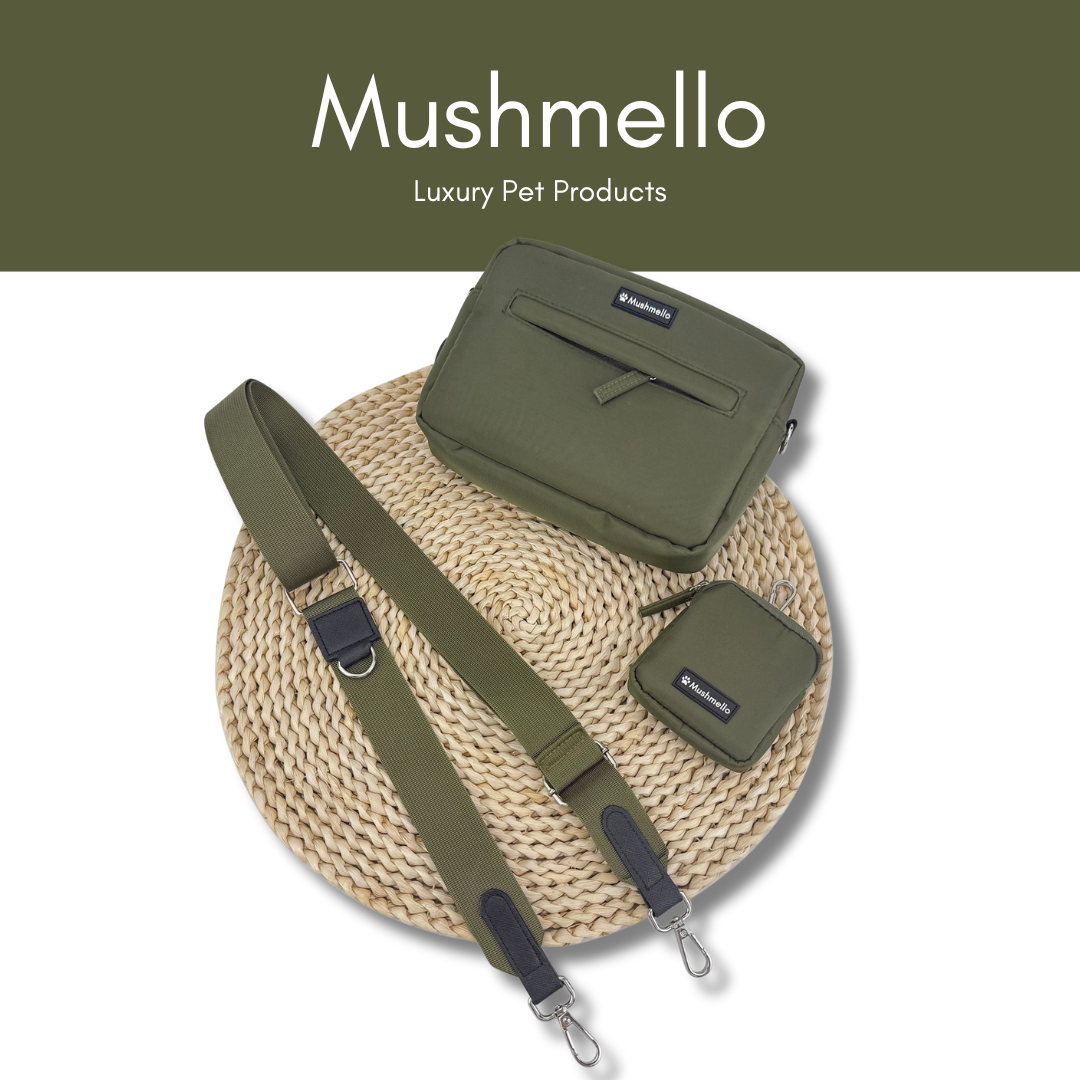 Luxury Hands-Free Dog Walking Bag - Army Green
