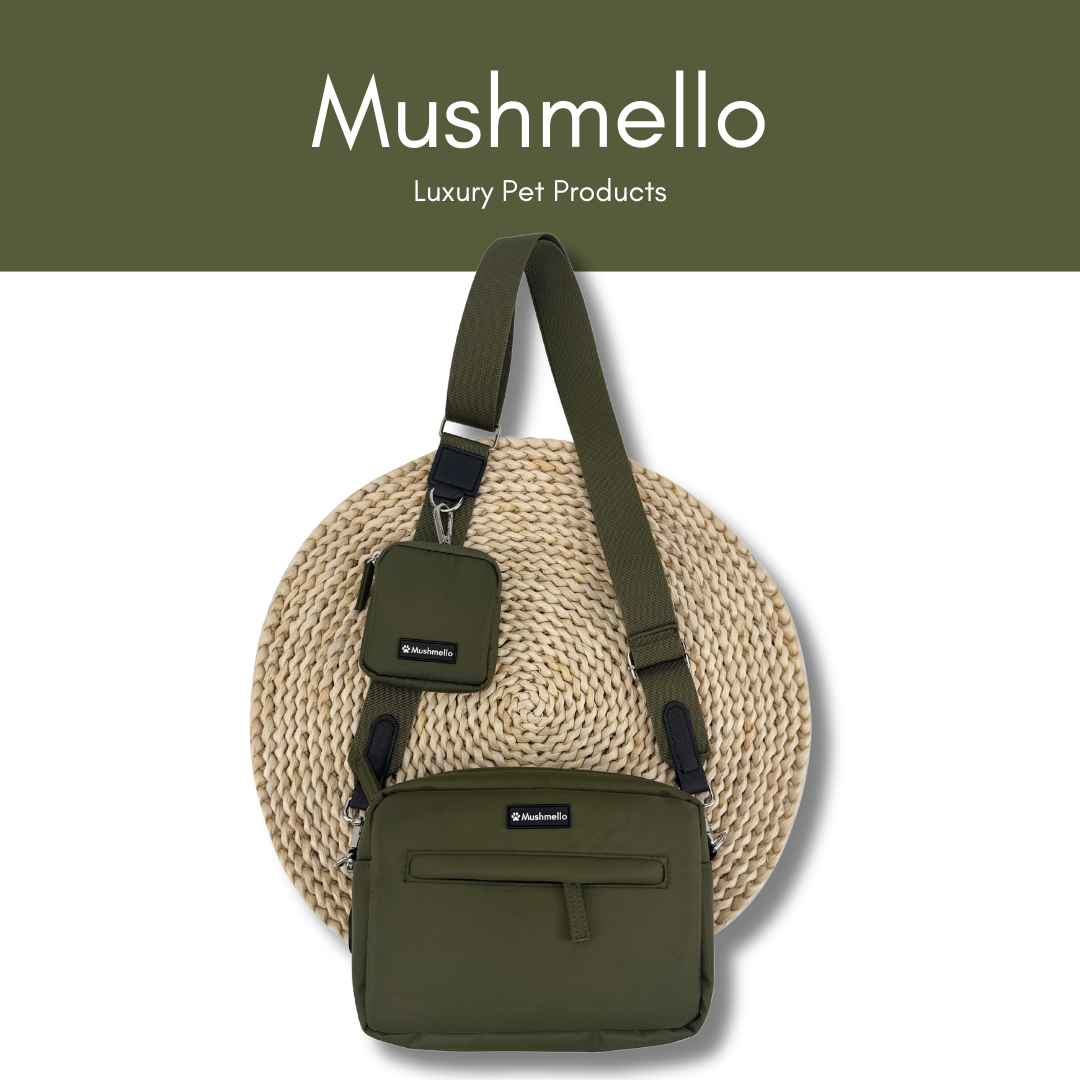 Luxury Hands-Free Dog Walking Bag - Army Green
