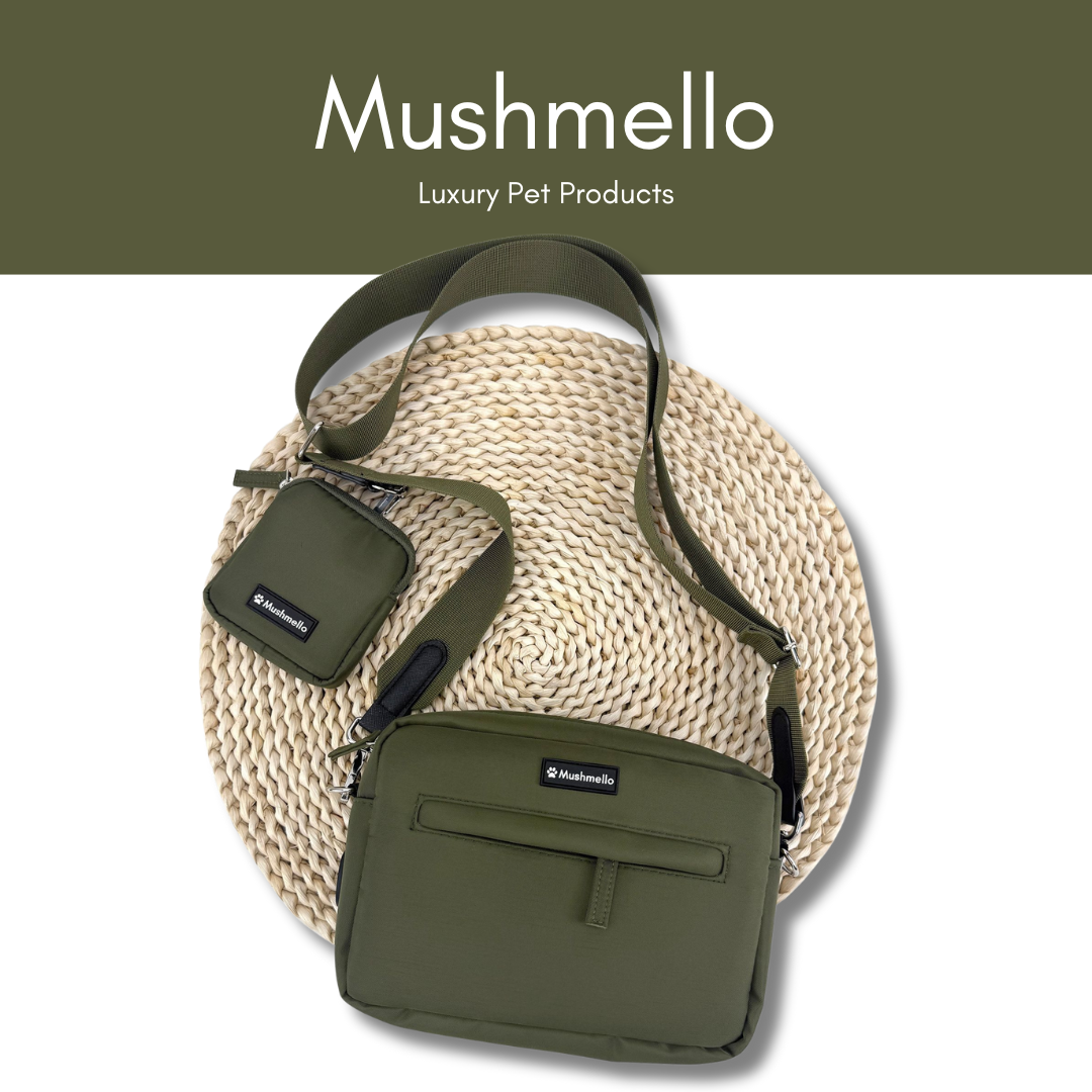 Luxury Hands-Free Dog Walking Bag - Army Green