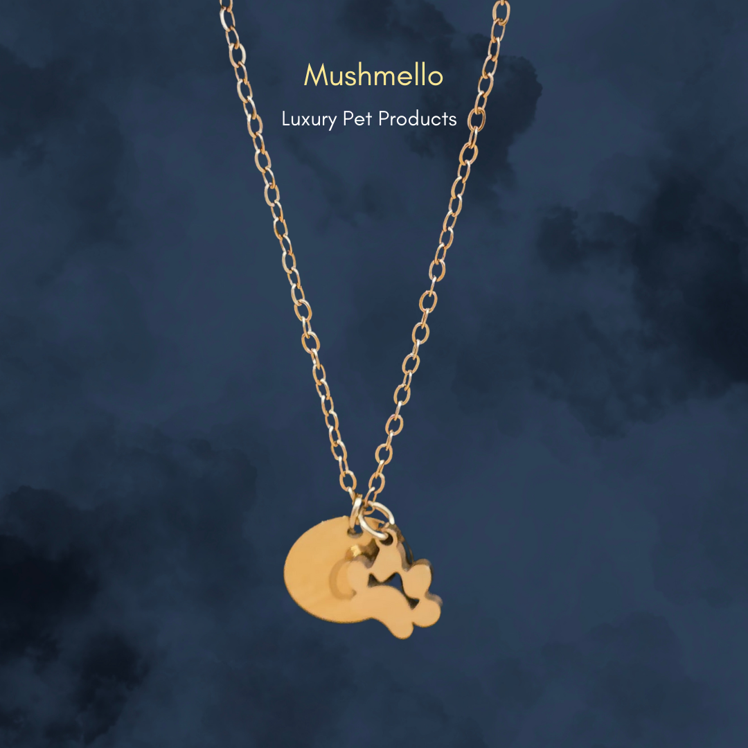 Tiny Paw Necklace with Custom Letter