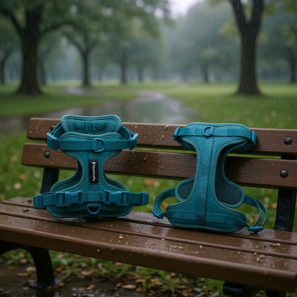 Mushmello Tough Waterproof Harness, Collar and Leash - Teal
