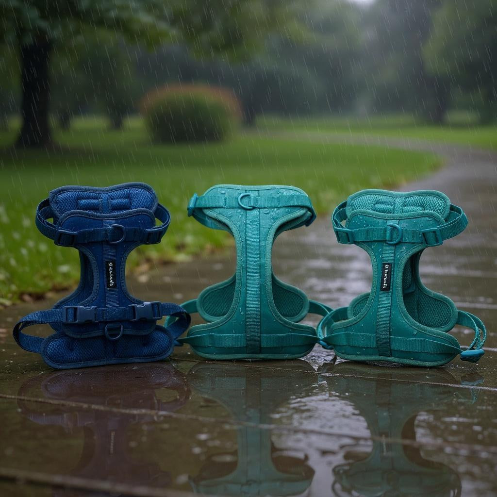 Mushmello Tough Waterproof Harness, Collar and Leash - Teal