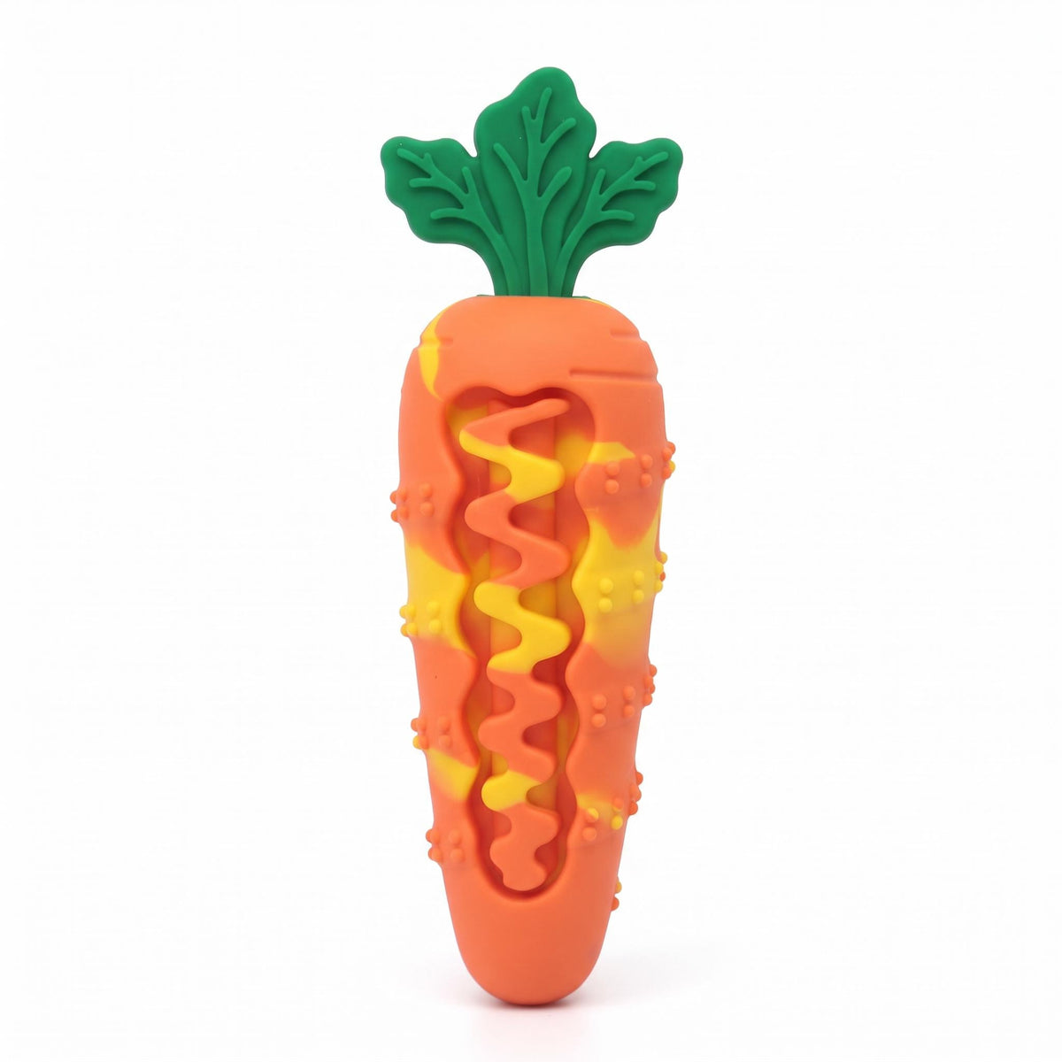 Mushmello Crunch the Carrot | Squeaky Latex Dog Chew Toy | Dental Teething Stick | Boredom Relief