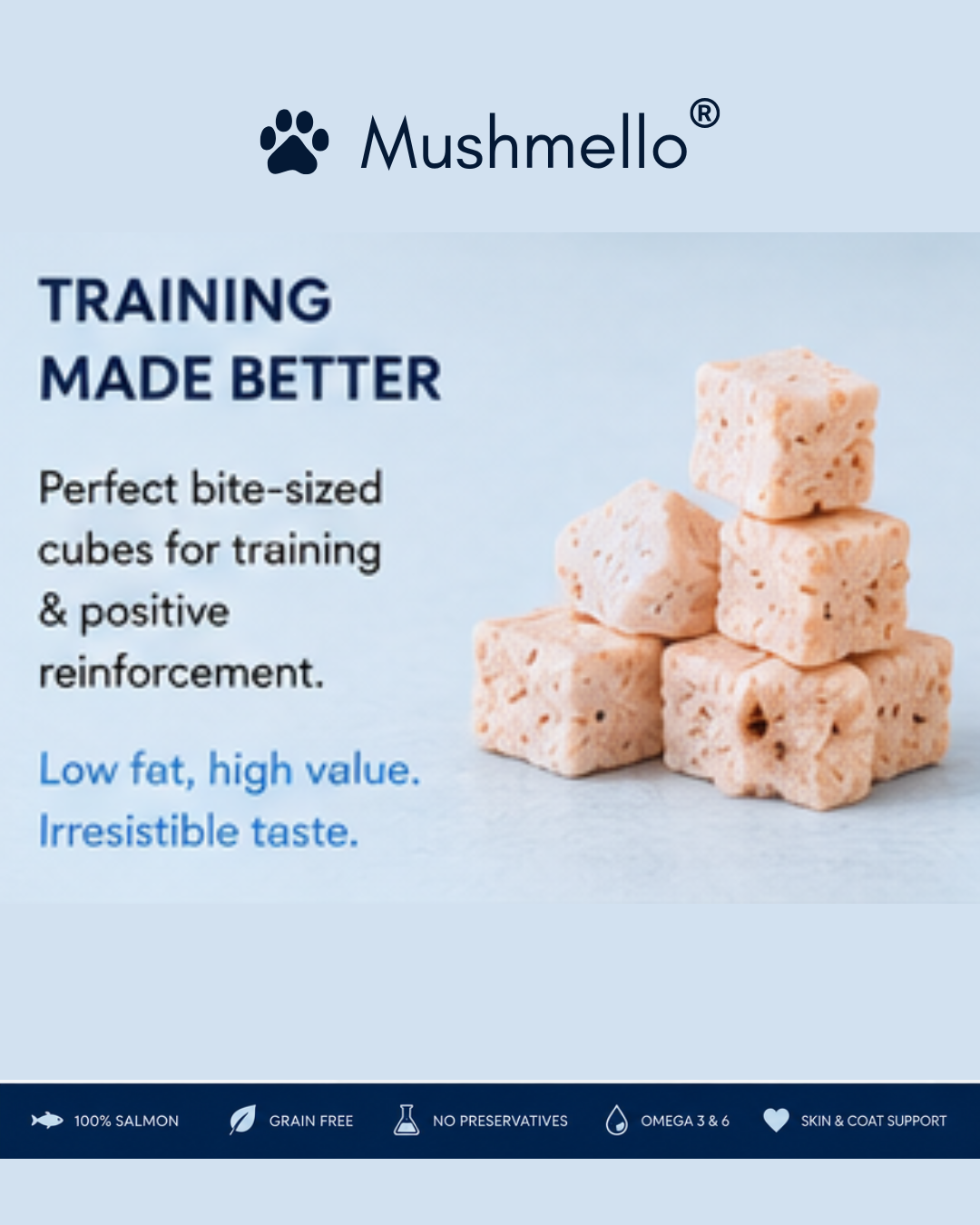 Mushmello Salmon Pops | Freeze Dried Salmon Dog Treats