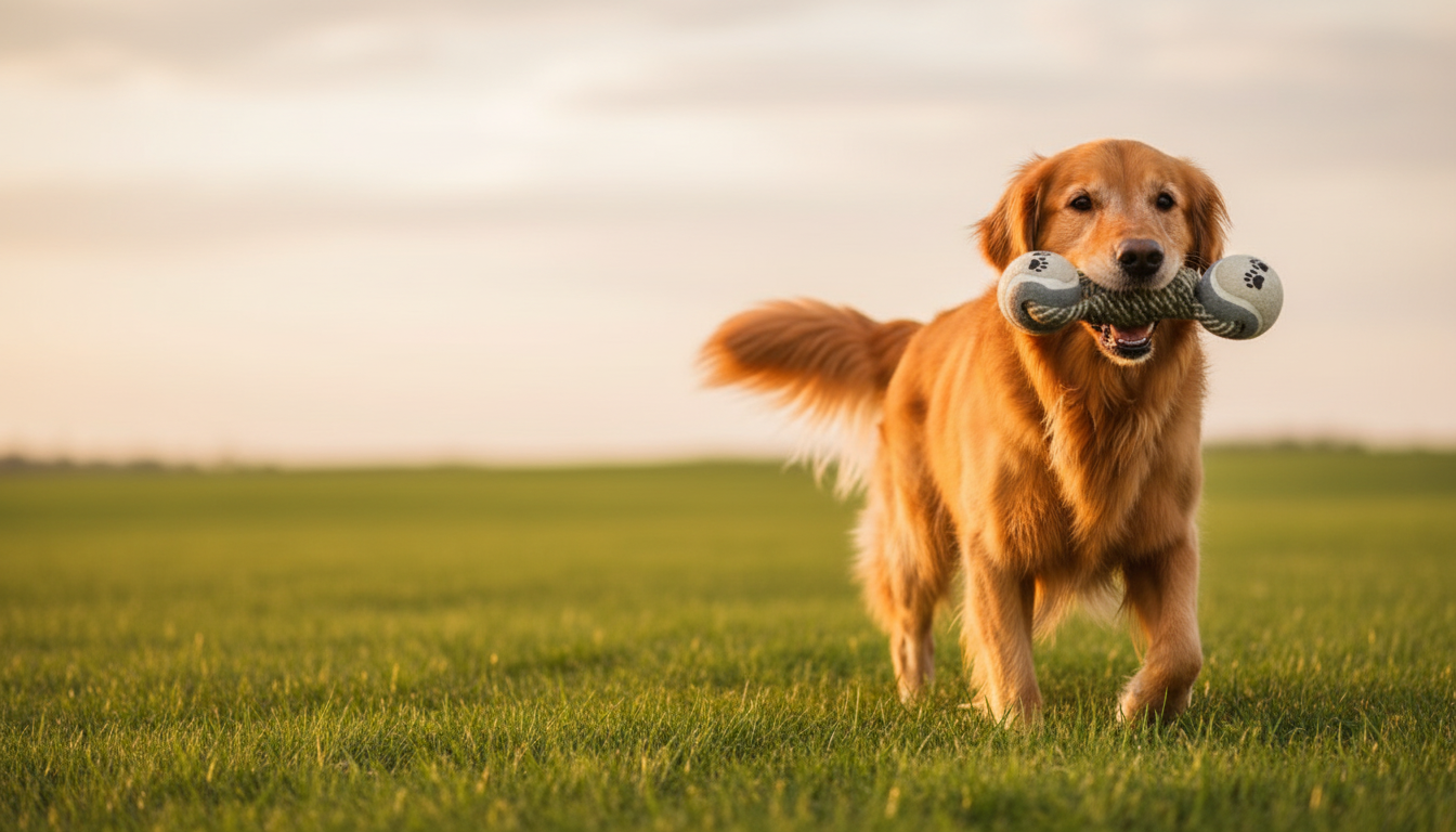 Mushmello Dexter the Dumbbell | Cotton Rope Dog Toy | Dental Chew Tug Fetch Toy