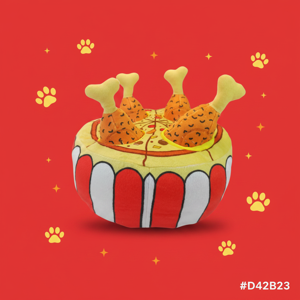 Mushmello Pizza & Chicken Hide & Seek Toy | Interactive Treat Hiding Enrichment Toy  | SUMMER SPECIAL Limited Stock only