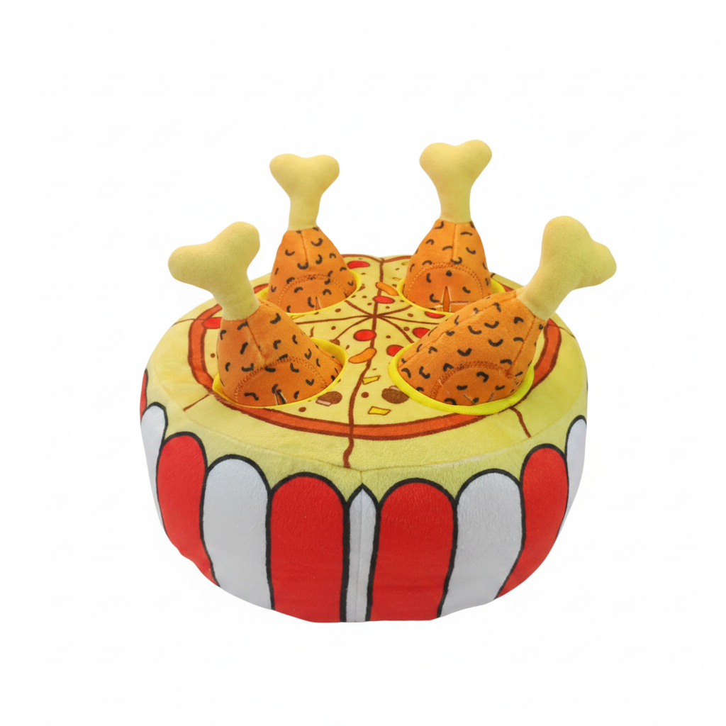 Mushmello Pizza & Chicken Hide & Seek Toy | Interactive Treat Hiding Enrichment Toy  | SUMMER SPECIAL Limited Stock only