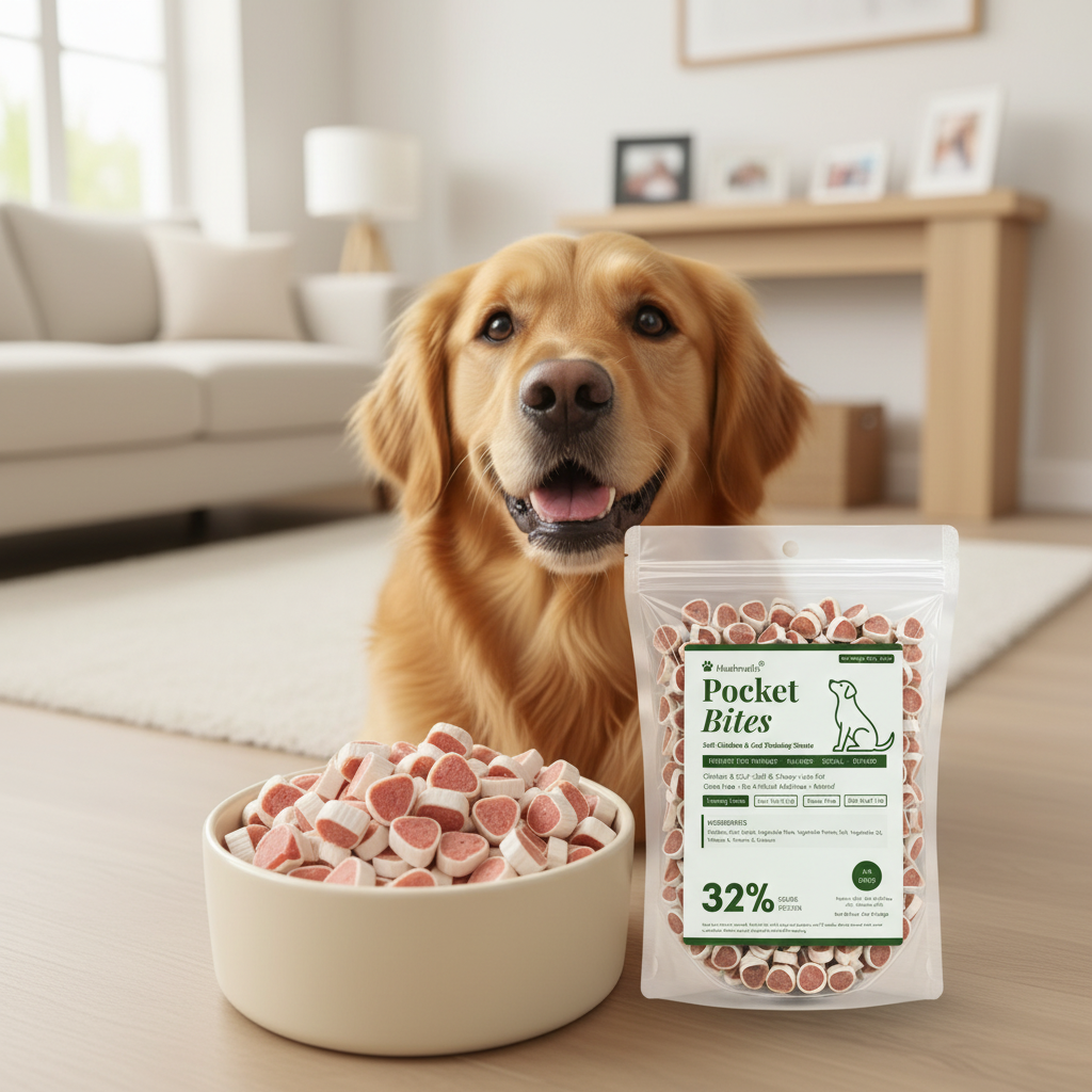 Mushmello Pocket Bites | Soft Chicken & Cod Training Dog Treats