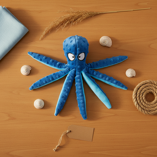 Mushmello Ozzy the Octopus | Squeaky Crinkle Dog Toy