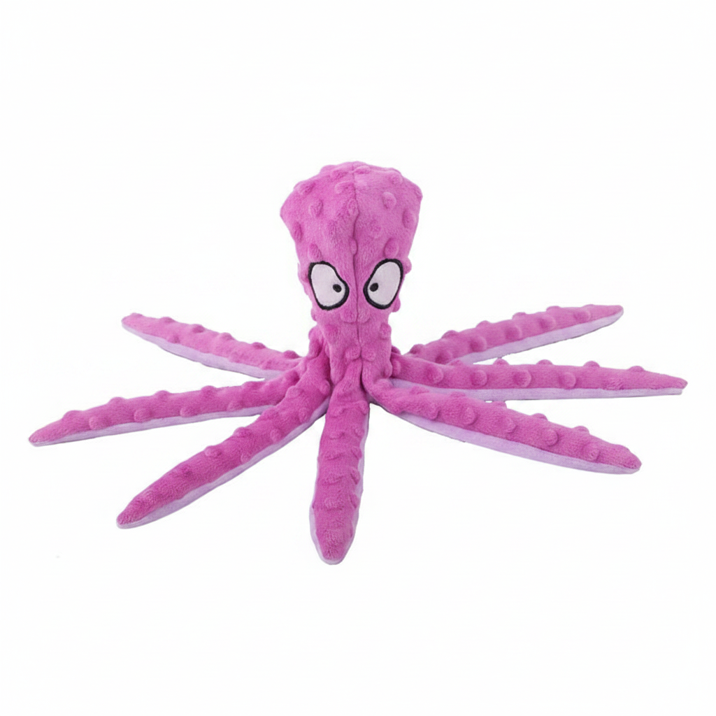Mushmello Pearl the Octopus | Squeaky Crinkle Dog Toy