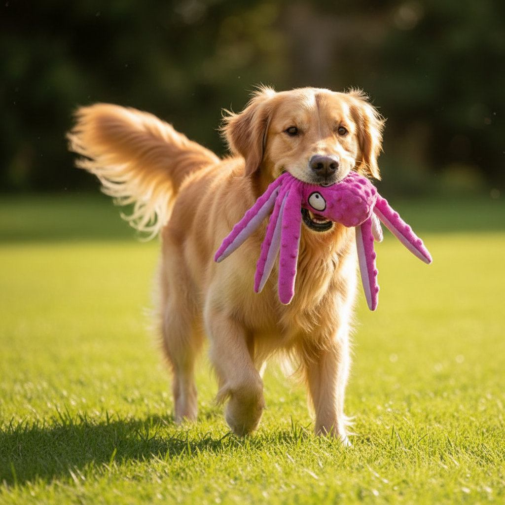 Mushmello Pearl the Octopus | Squeaky Crinkle Dog Toy