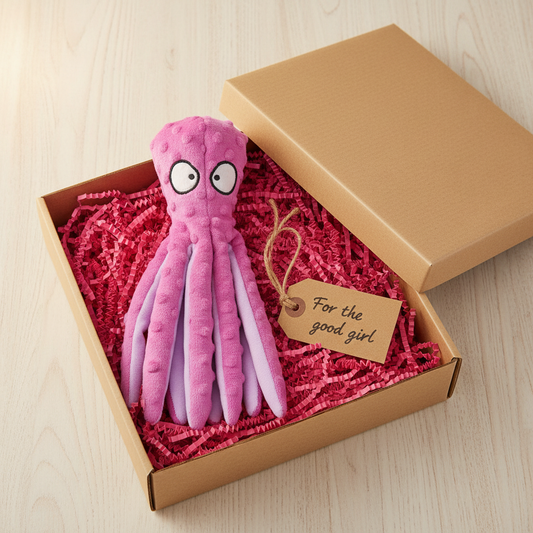 Mushmello Pearl the Octopus | Squeaky Crinkle Dog Toy