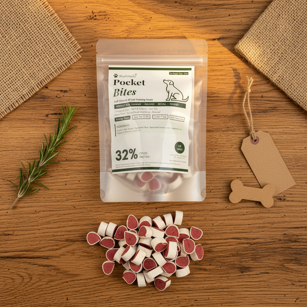 Mushmello Pocket Bites | Soft Chicken & Cod Training Dog Treats