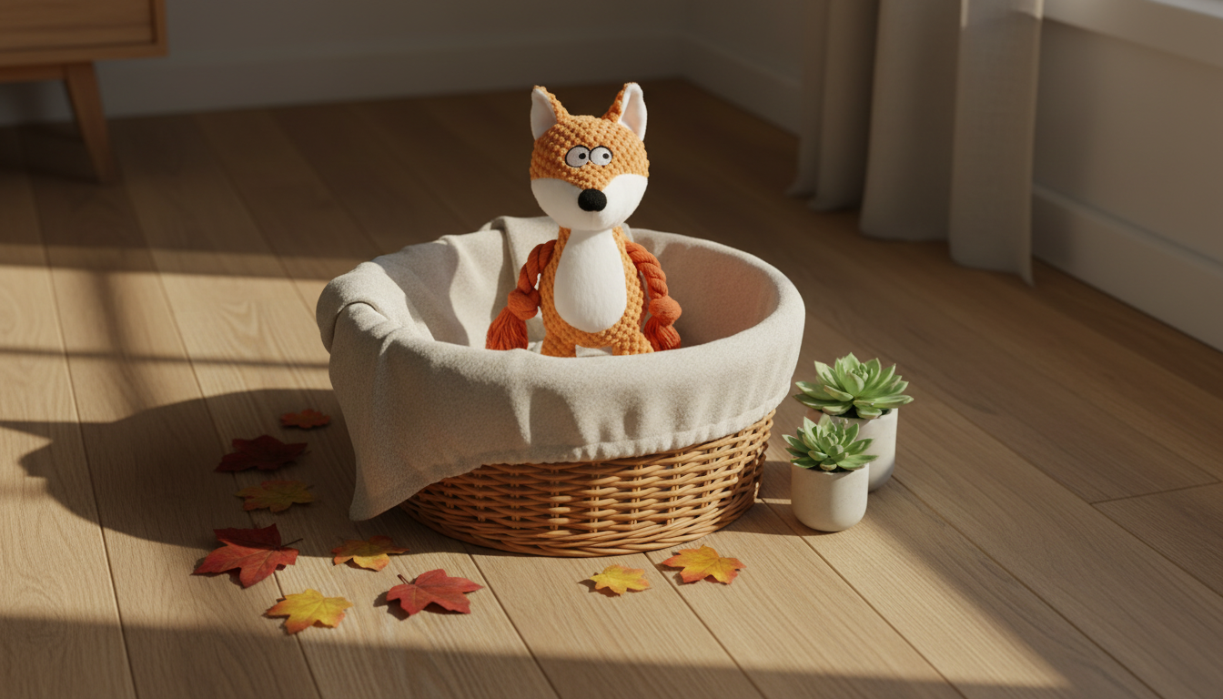 Mushmello Finn the Fox | Squeaky Rope Dog Toy with Crinkle Ears