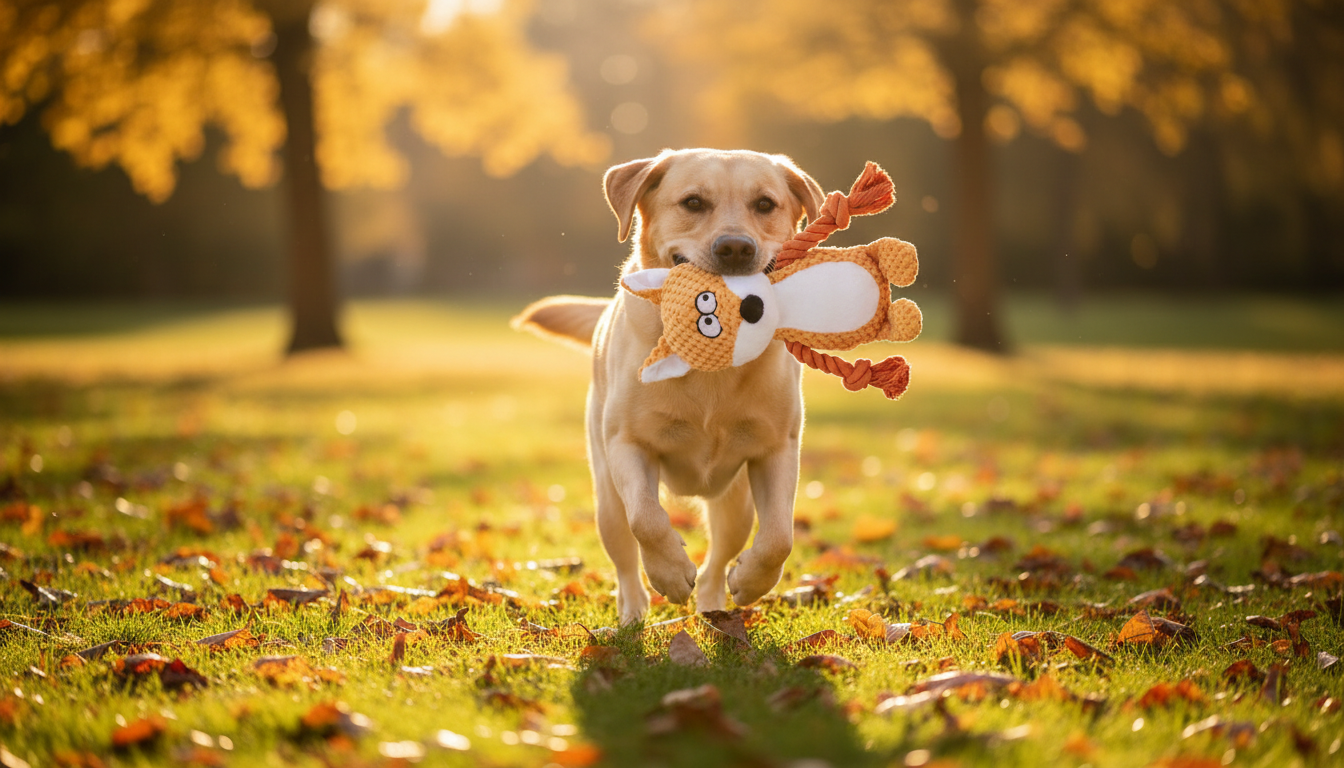 Mushmello Finn the Fox | Squeaky Rope Dog Toy with Crinkle Ears