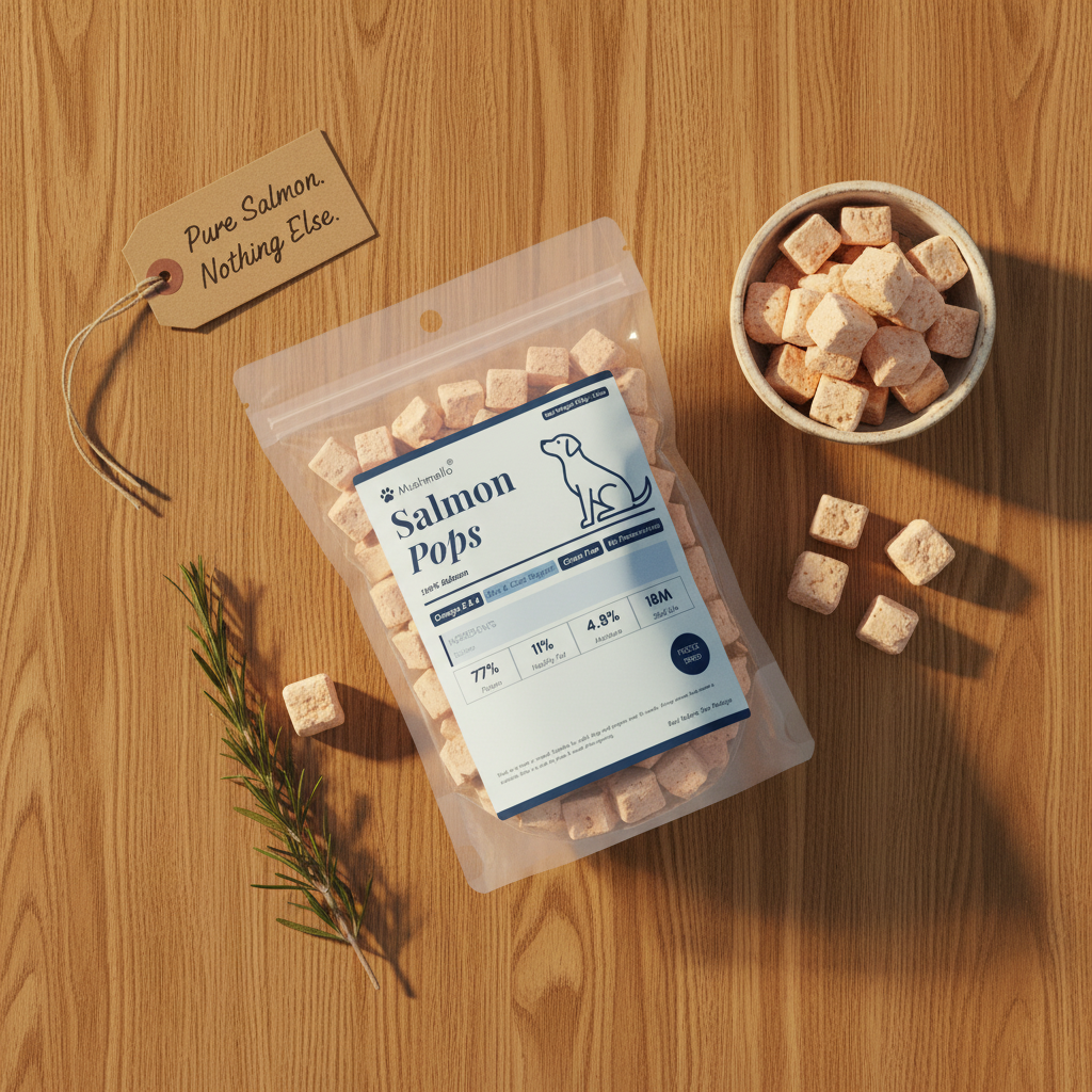 Mushmello Salmon Pops | Freeze Dried Salmon Dog Treats